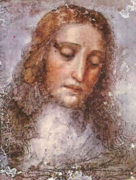  Leonardo  Da Vinci Christ's Head Spain oil painting art